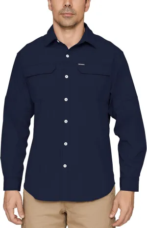 PIQIDIG Men's Long Sleeve Sun Protection Shirts UPF 50  Quick Dry Button Down Shirts Hiking Fishing Camping Travel Work