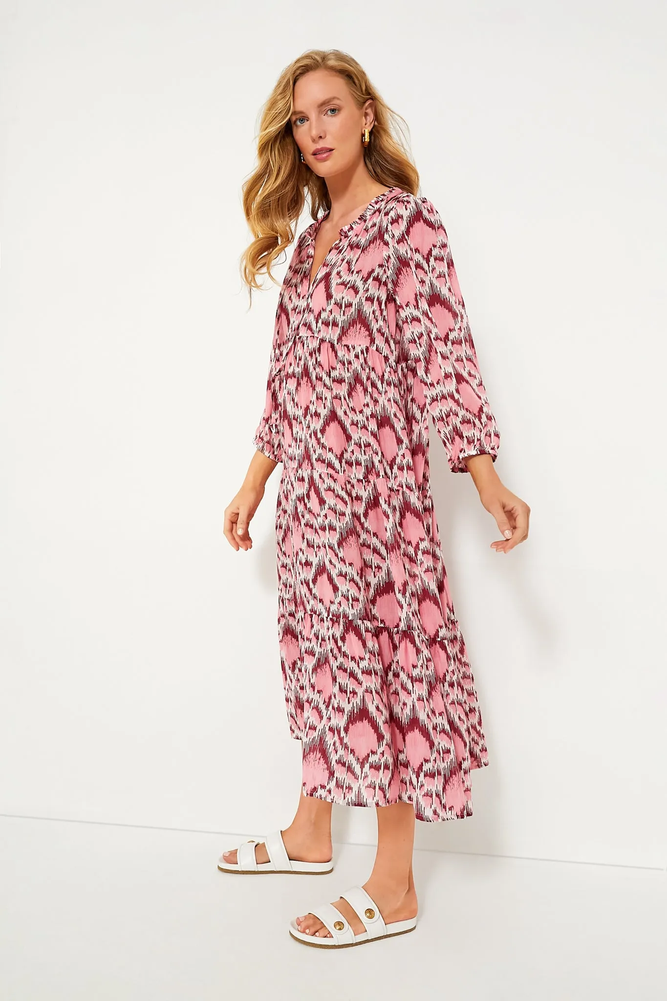 Poppy Ikat Long Sleeve Salty Paloma Caftan