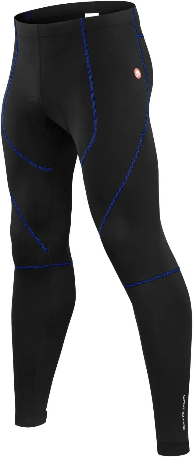 qualidyne Men's Cycling Bike Pants 4D Padded Road Bicycle Tights Outdoor Biking Leggings.