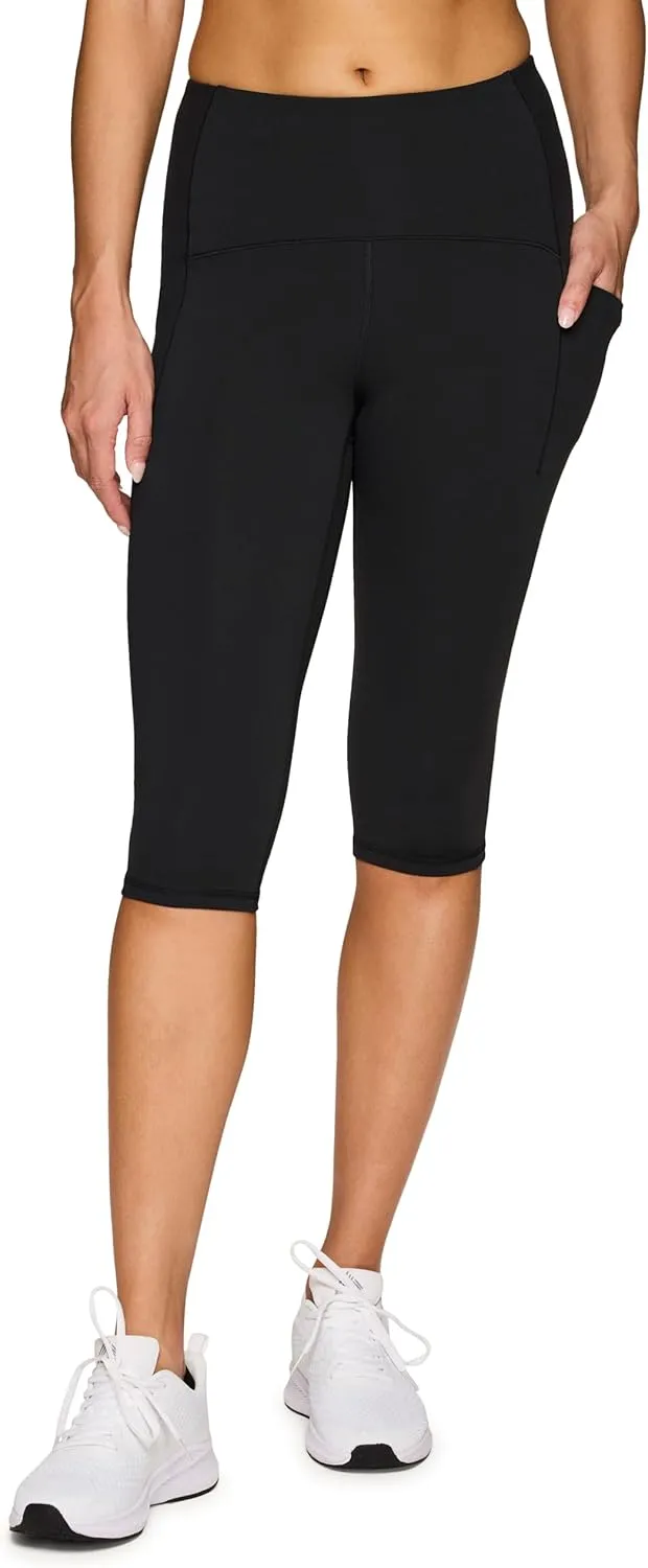 RBX Active Women's Squat Proof Training Capri, Moisture Wicking High Impact Ultra Cropped Capri Legging with Pockets