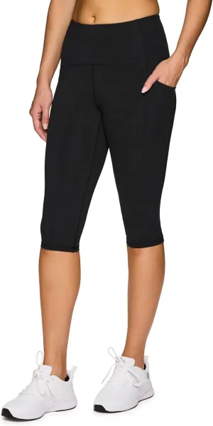 RBX Active Women's Squat Proof Training Capri, Moisture Wicking High Impact Ultra Cropped Capri Legging with Pockets