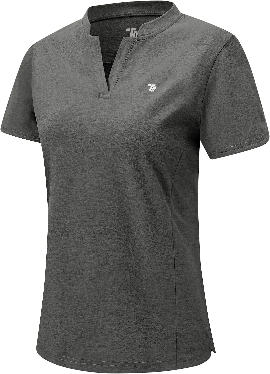 Rdruko Women's Golf Shirts Short Sleeve Dry Fit V Neck Tennis Tops Moisture Wicking Athletic Workout Polo Shirts UPF 50 