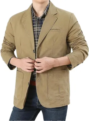 REHJJDFD Men Blazer Jacket Casual Slim Business Suit Coat Cotton Jackets Casual Sport Coat Outwear