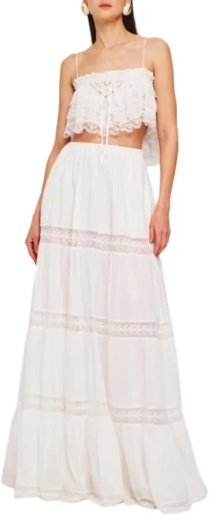 Ronny Kobo Women's Lace and Cotton Maxi Garda Skirt