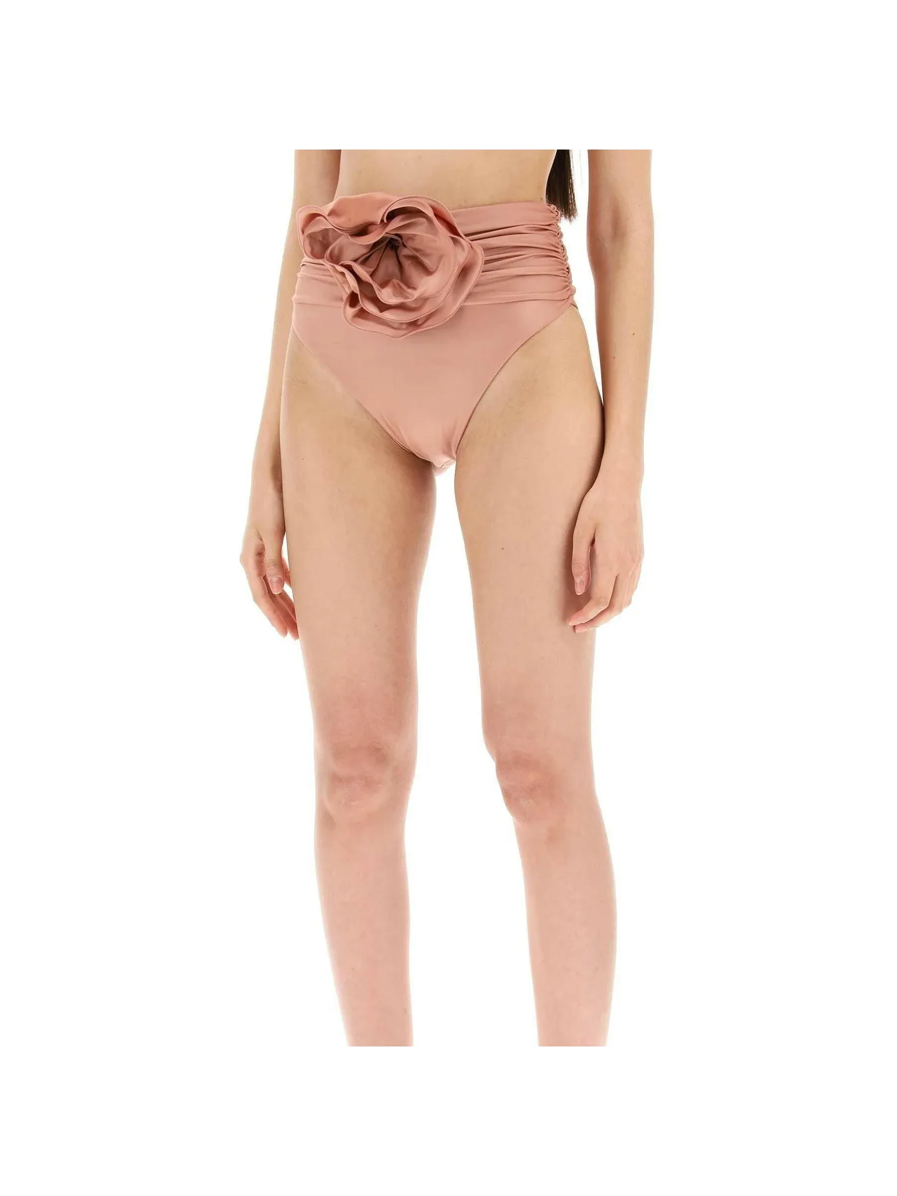 Rose Appliqué High-Rise Bikini Bottoms