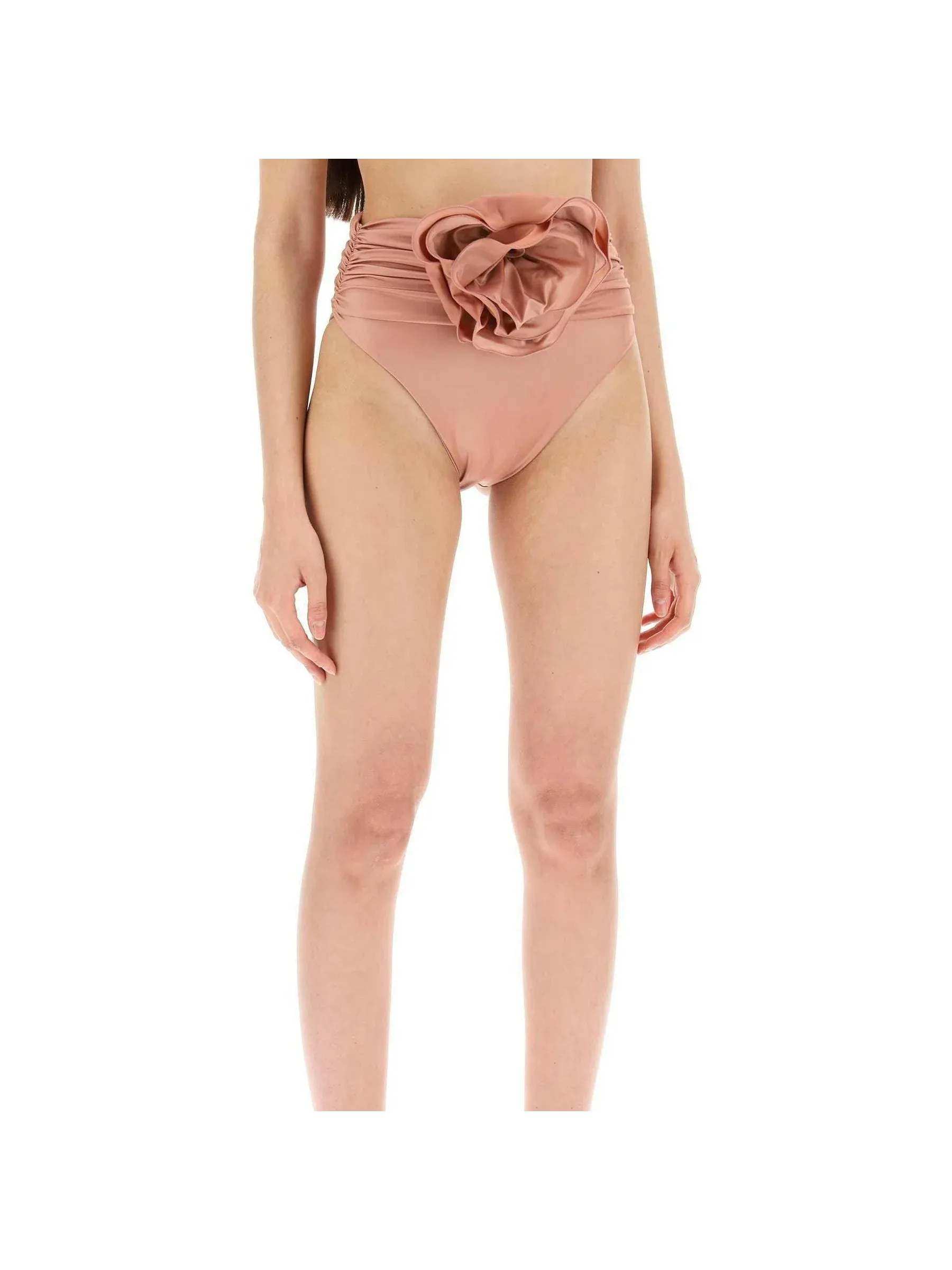 Rose Appliqué High-Rise Bikini Bottoms