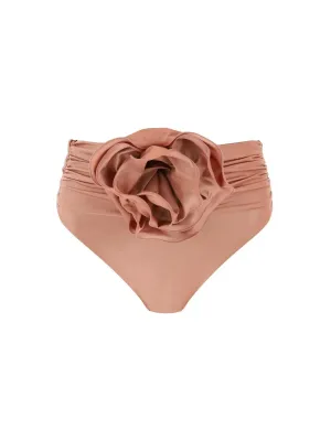 Rose Appliqué High-Rise Bikini Bottoms