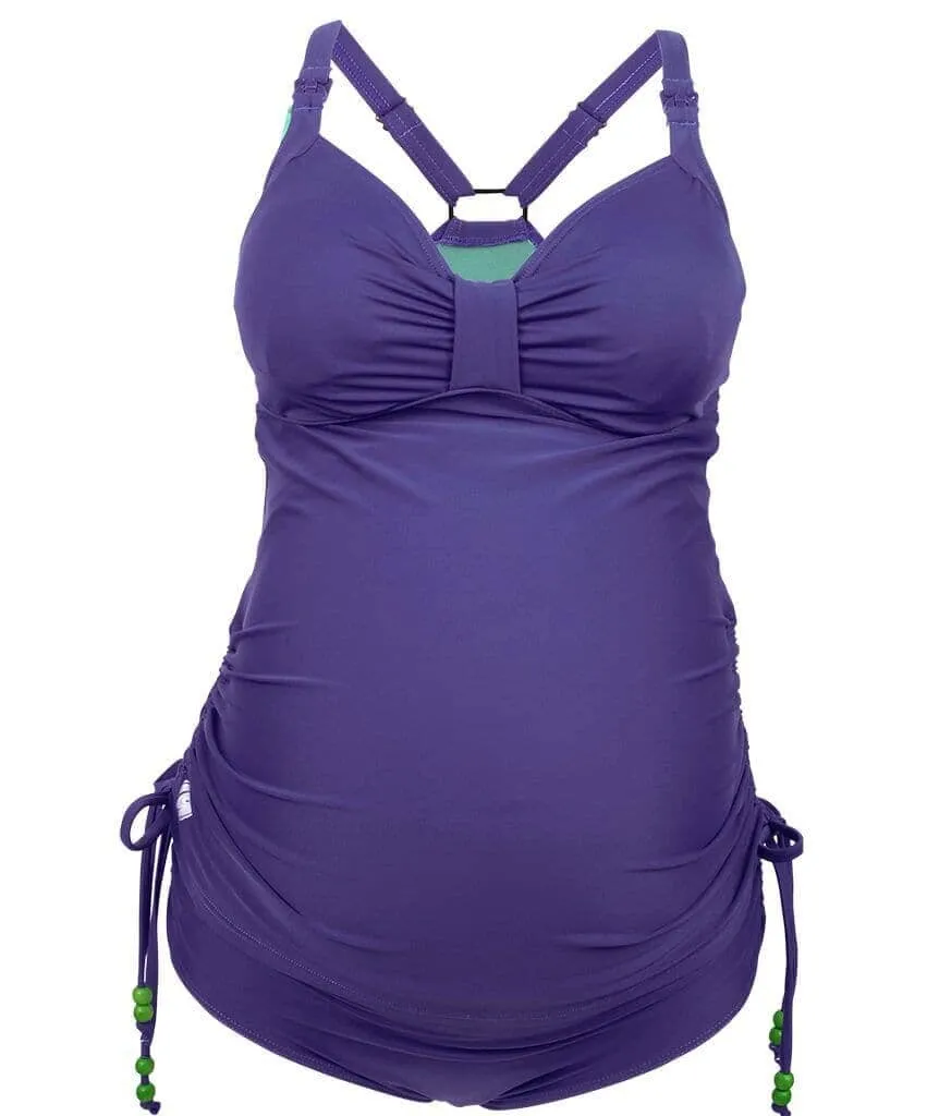 Rosewater Shake Fuller Flexi Wire Maternity Tankini Swimwear Set -  Purple