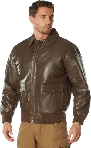 Rothco Classic A-2 Leather Flight Jacket, Brown - XL