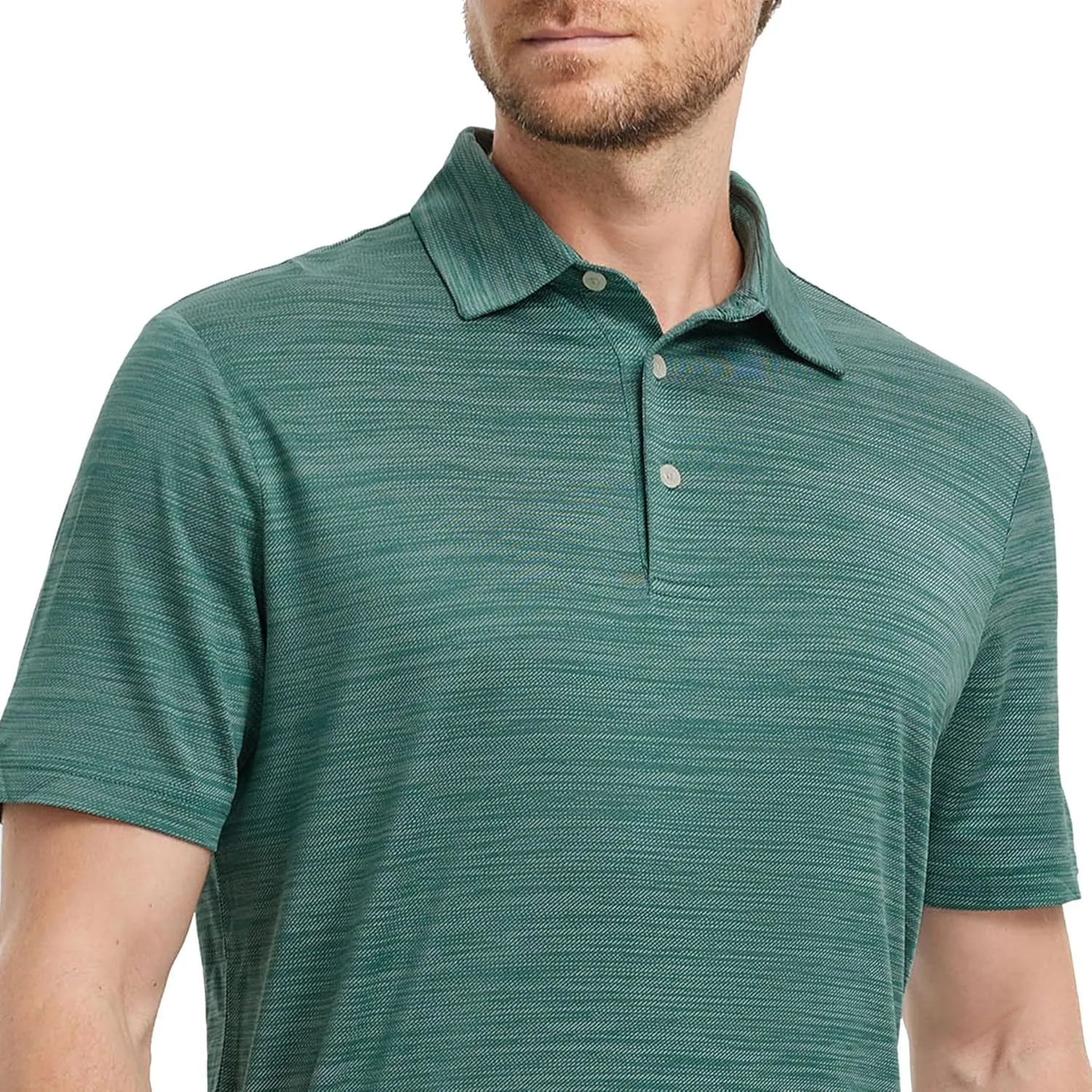 Rouen Polo Shirts for Men Dry Fit Performance Moisture Wicking Casual Jacquard Heather Collared Mens Golf Shirts Short Sleeve