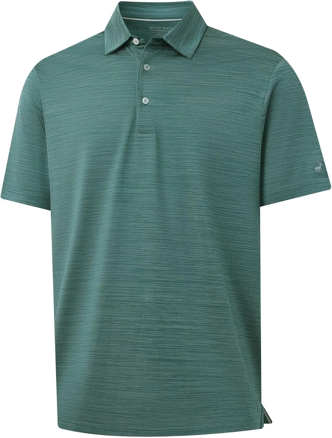 Rouen Polo Shirts for Men Dry Fit Performance Moisture Wicking Casual Jacquard Heather Collared Mens Golf Shirts Short Sleeve