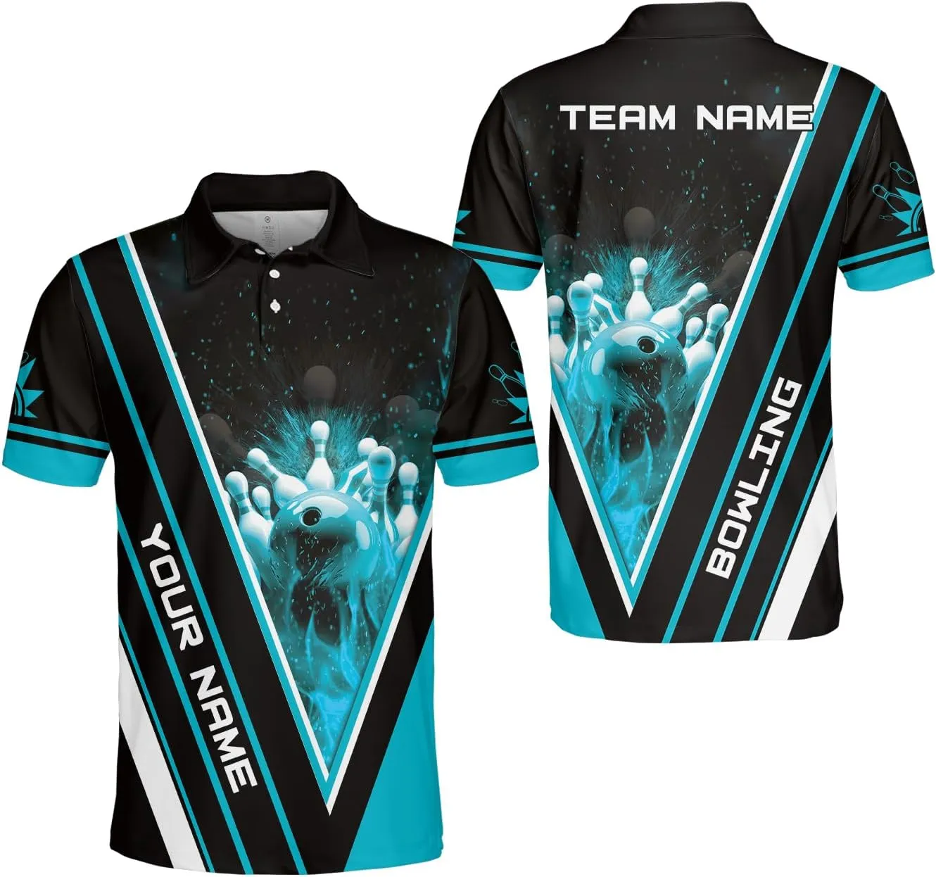 Royal Fight Personalized Bowling Polo Shirts 3D Custom Bowling Polo Shirt Bowling Shirts for Team Gift for Bowling Lover