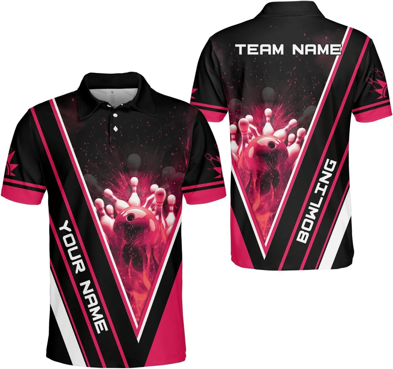 Royal Fight Personalized Bowling Polo Shirts 3D Custom Bowling Polo Shirt Bowling Shirts for Team Gift for Bowling Lover