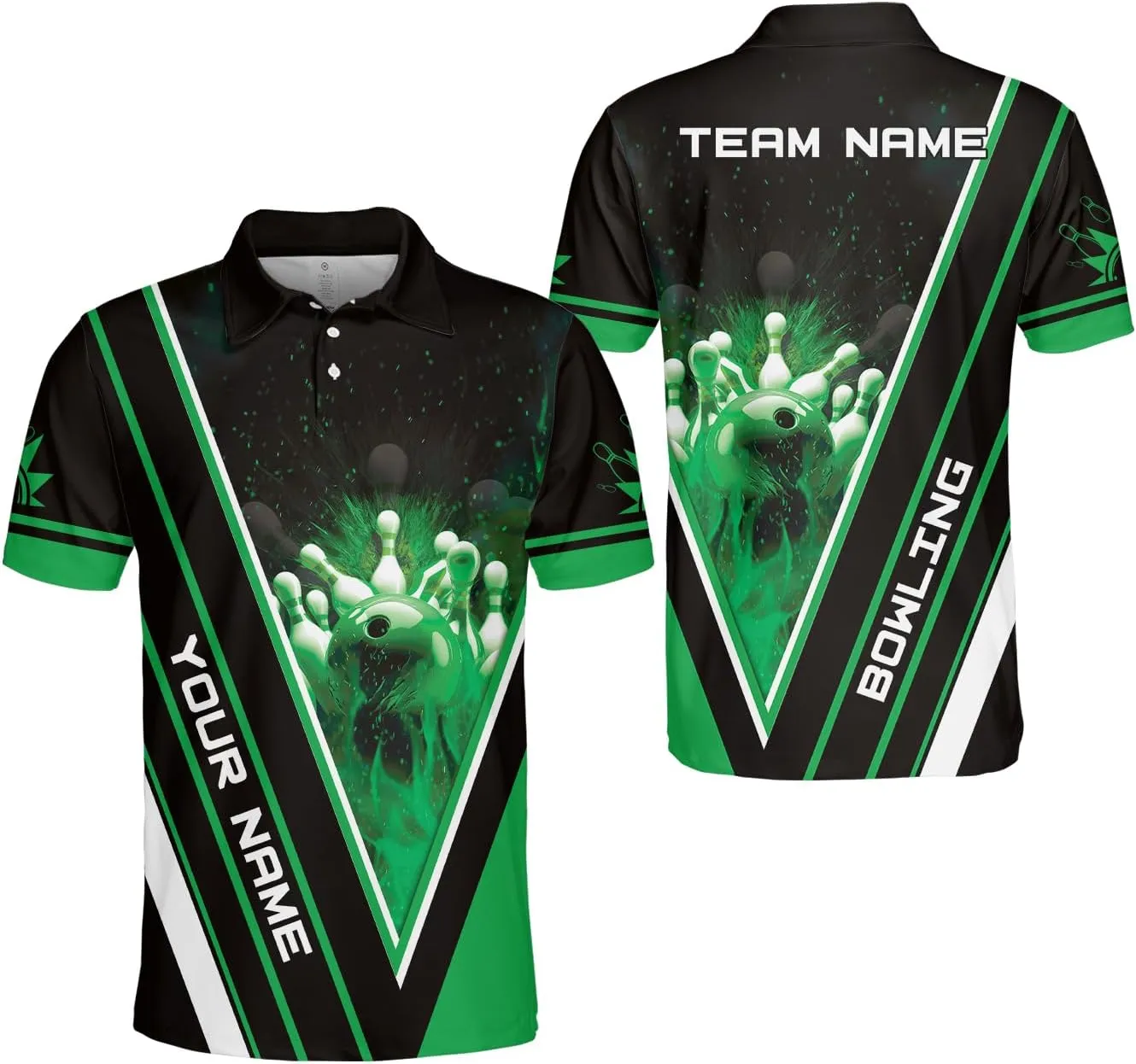 Royal Fight Personalized Bowling Polo Shirts 3D Custom Bowling Polo Shirt Bowling Shirts for Team Gift for Bowling Lover
