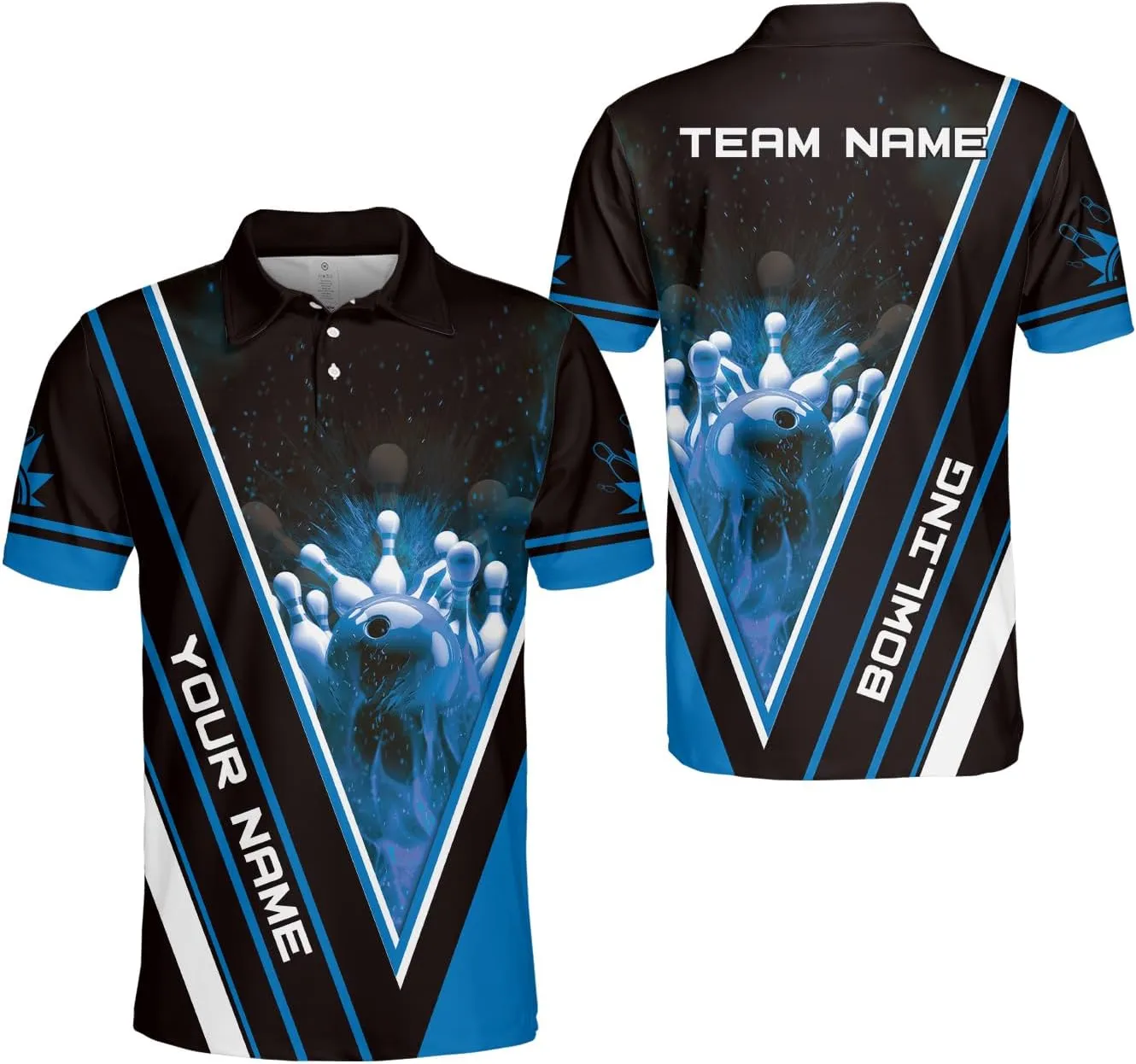 Royal Fight Personalized Bowling Polo Shirts 3D Custom Bowling Polo Shirt Bowling Shirts for Team Gift for Bowling Lover