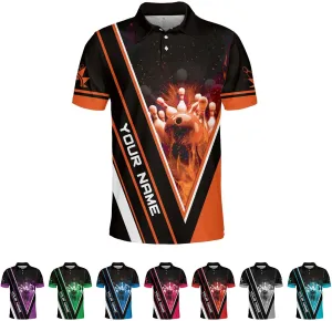 Royal Fight Personalized Bowling Polo Shirts 3D Custom Bowling Polo Shirt Bowling Shirts for Team Gift for Bowling Lover