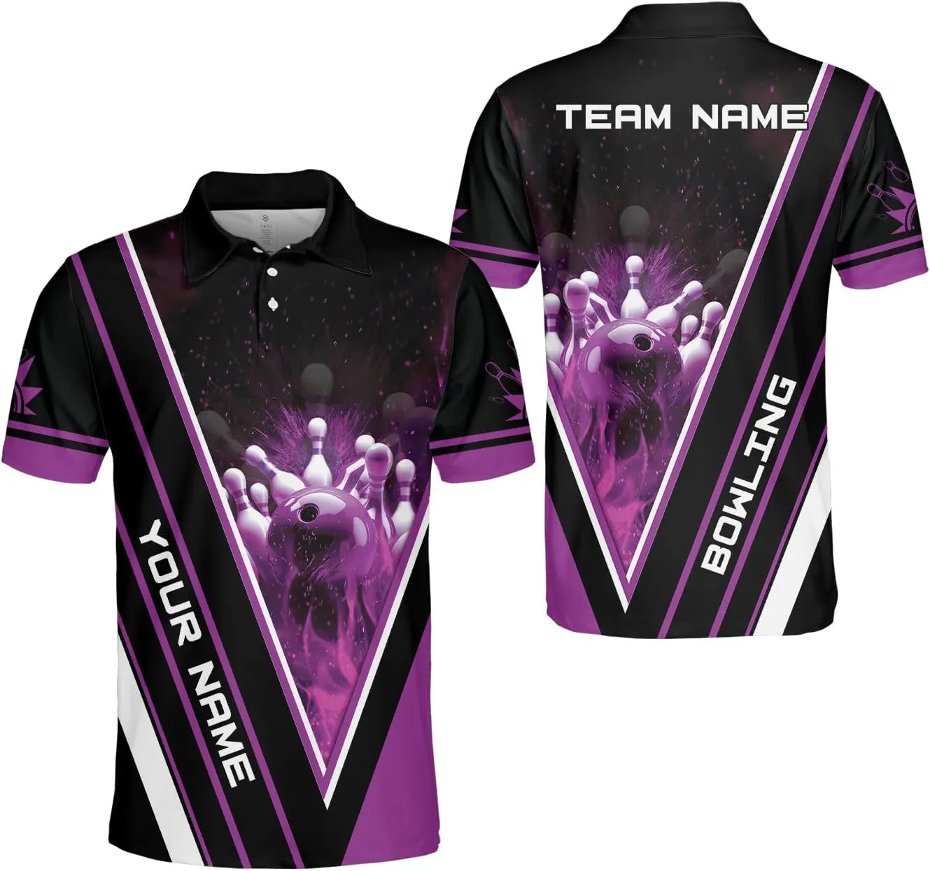 Royal Fight Personalized Bowling Polo Shirts 3D Custom Bowling Polo Shirt Bowling Shirts for Team Gift for Bowling Lover