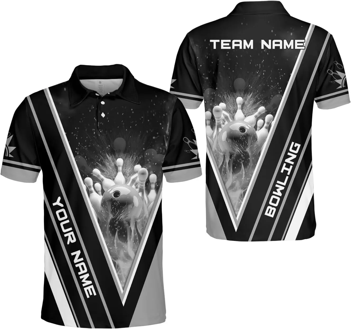Royal Fight Personalized Bowling Polo Shirts 3D Custom Bowling Polo Shirt Bowling Shirts for Team Gift for Bowling Lover
