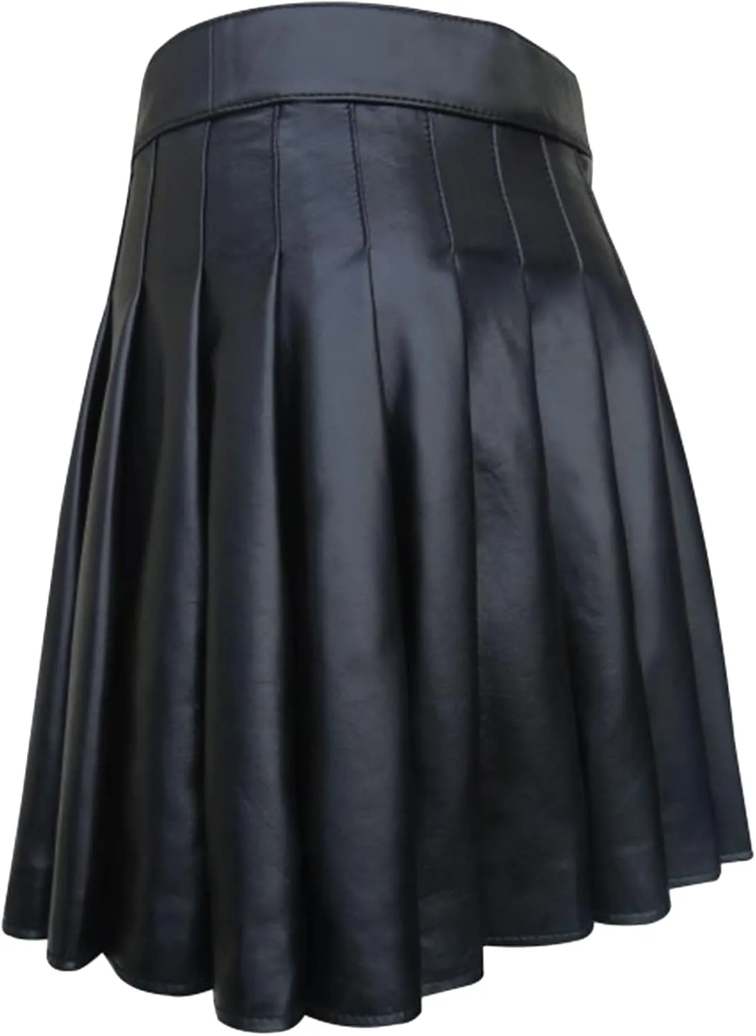 Scottish Kilts for Men, Mens Vintage Gothic Punk Pleated Skirts Classic Faux Leather Utility Kilt Scottish Kilt for Men