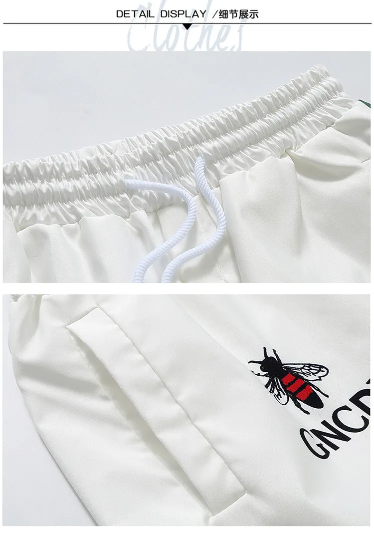 Silk Quick Dry Shorts Men Trendy Personality Printed Slim Look knee length Popular Pants Beach Shorts