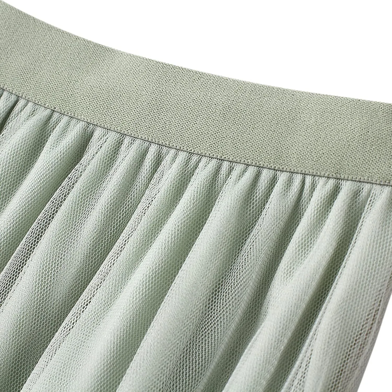 Skirts for Women 2025 High Waist Elastic Mesh Midi Skirt Elegant Floral Tulle A-line Skirts Trendy Irregular Skirt