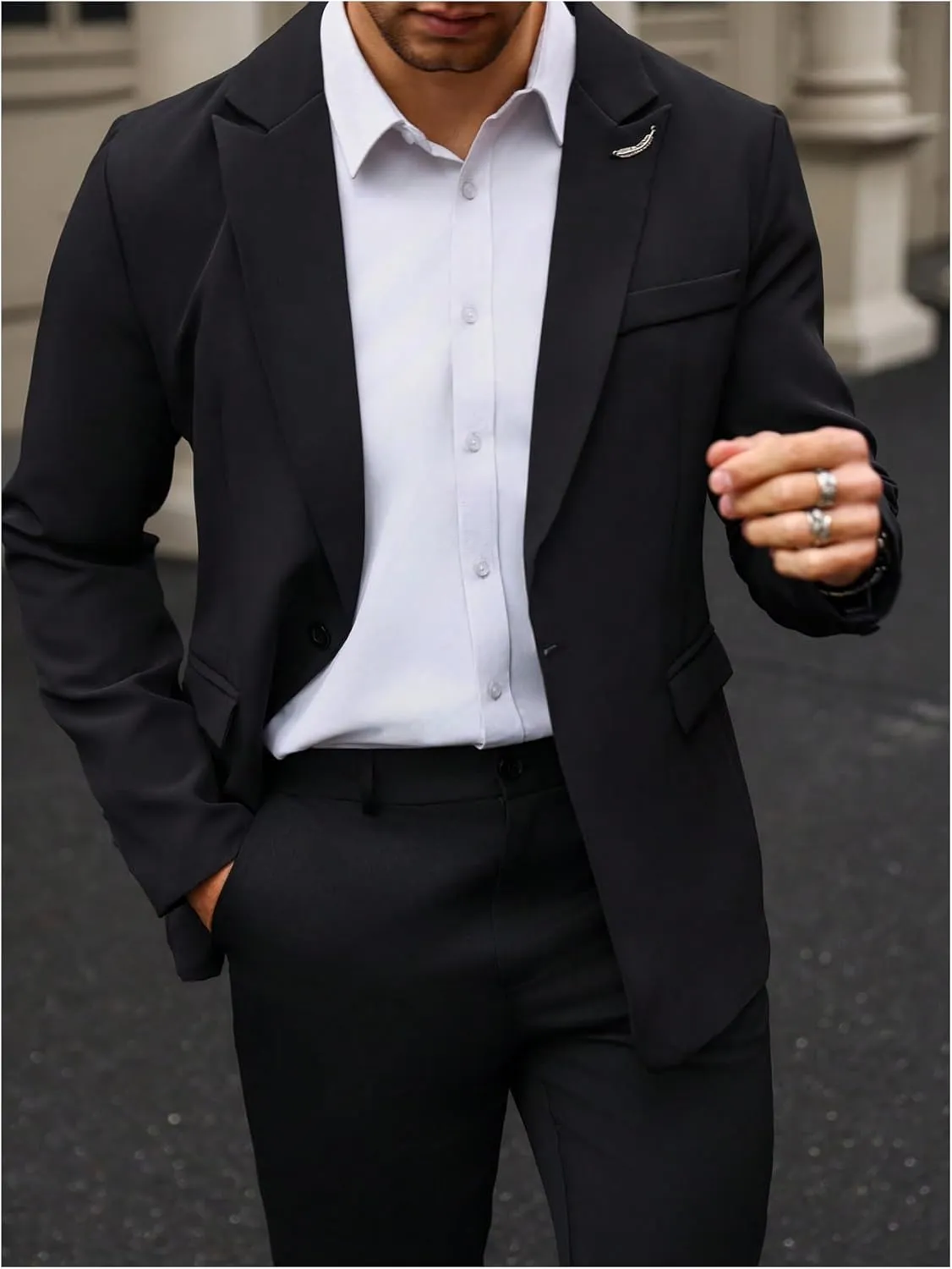SOLY HUX Men's Blazer Sport Coats Single Button Casual Business Work Suit Jacket