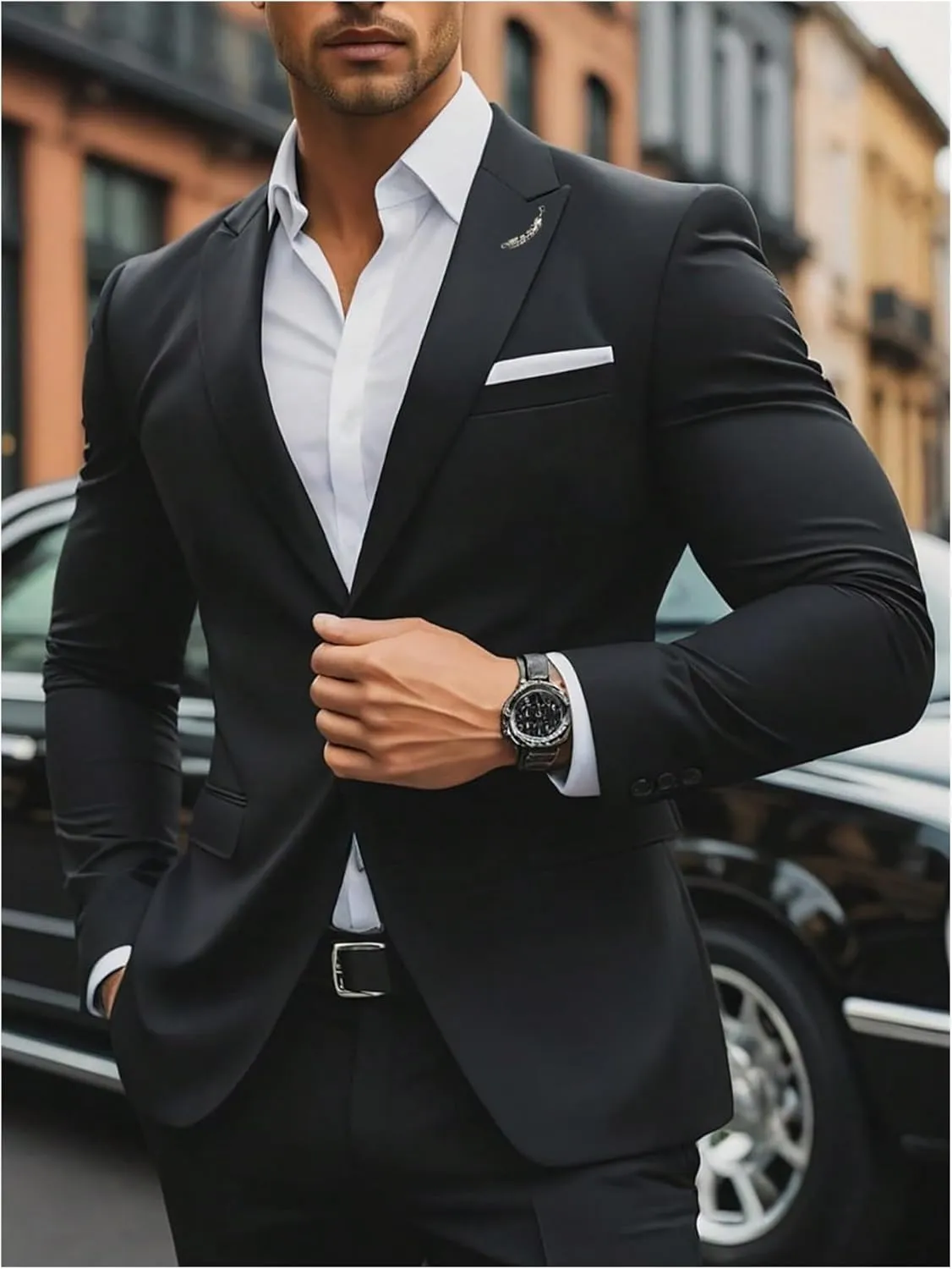 SOLY HUX Men's Blazer Sport Coats Single Button Casual Business Work Suit Jacket