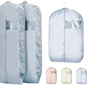 Space Saving Hanging Garment Bag, 2025 New Compression Hanging Garment Bag Dust Cover Clothes Bags for Down Coat, Suit Bags for Closet Storage (Blue, 22.8x43.3inch)