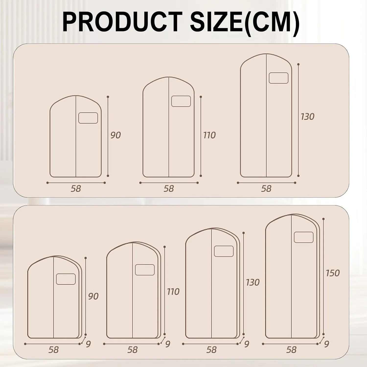 Space Saving Hanging Garment Bag, 2025 New Compression Hanging Garment Bag Dust Cover Clothes Bags for Down Coat, Suit Bags for Closet Storage (Blue, 22.8x43.3inch)