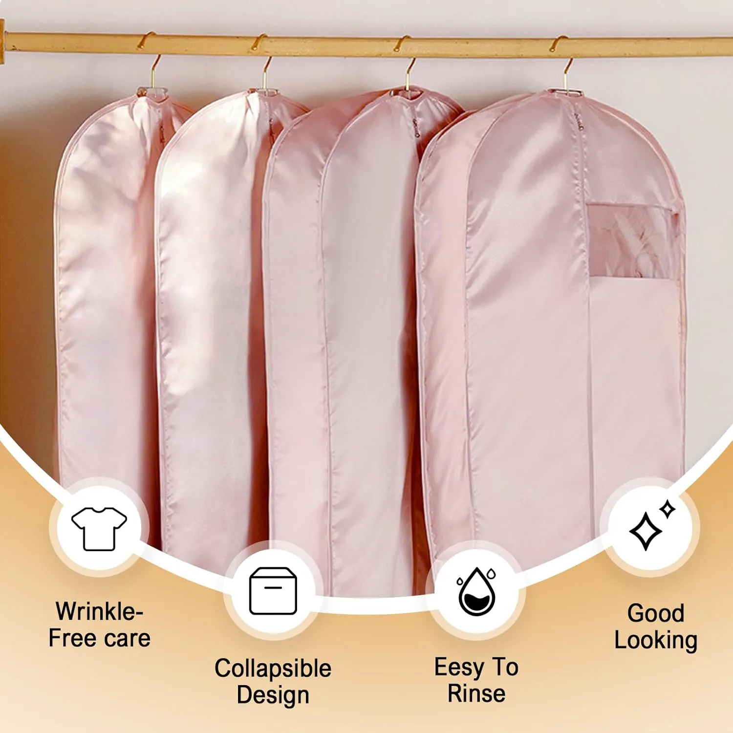 Space Saving Hanging Garment Bag, 2025 New Compression Hanging Garment Bag Dust Cover Clothes Bags for Down Coat, Suit Bags for Closet Storage (Blue, 22.8x43.3inch)