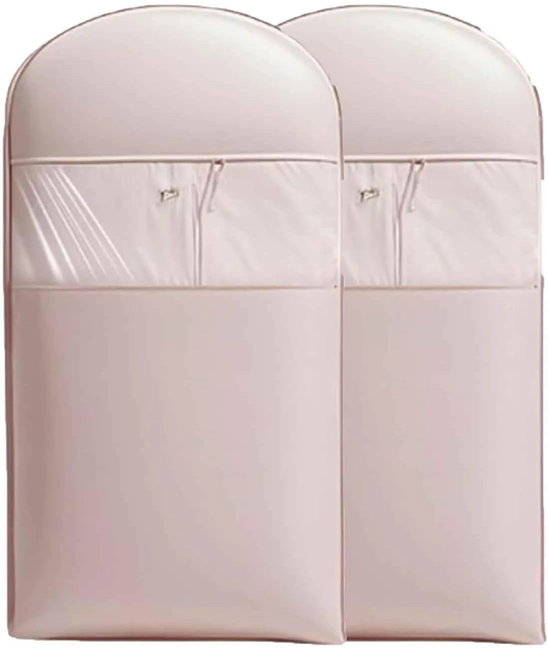 Space Saving Hanging Garment Bag with Self Compression Zipper, Side Opening Wardrobe Organizers Suitable for Daily Wardrobe Storage (Pink, 2 Pcs M)