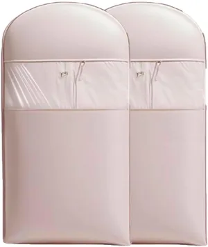 Space Saving Hanging Garment Bag with Self Compression Zipper, Side Opening Wardrobe Organizers Suitable for Daily Wardrobe Storage (Pink, 2 Pcs M)