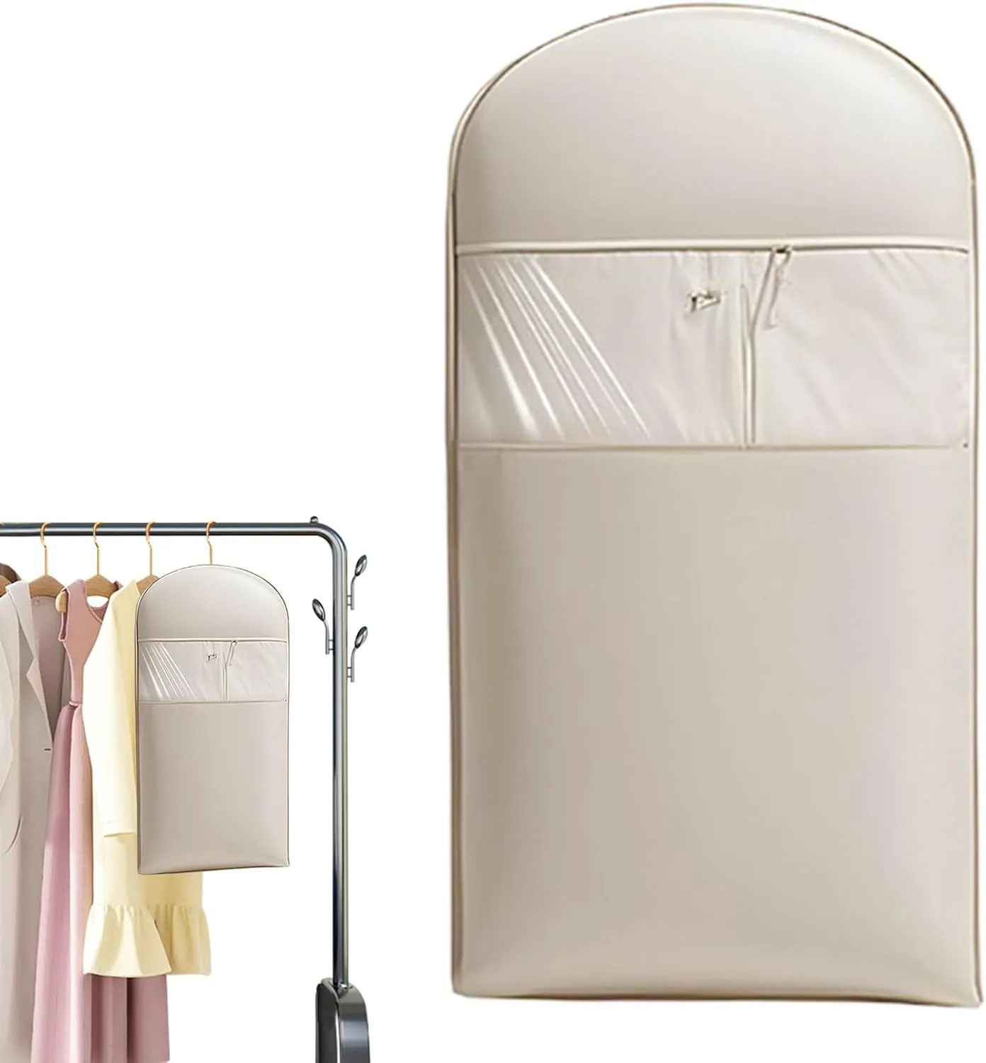 Space Saving Hanging Garment Bag with Selfs Compression Zipper, Hangable Space Saver Dustproof Protective, Space Saver Closet Organizers, for Jackets Shirts Sweater