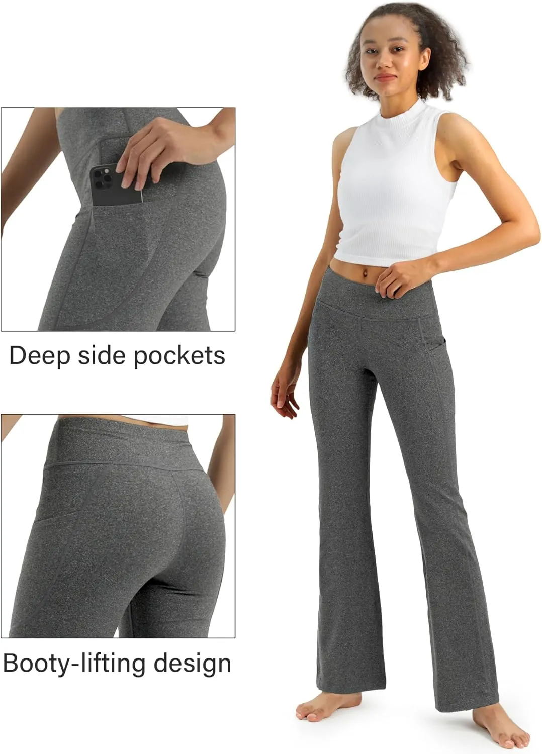 Stelle Women High Waisted Leggings with Pockets 30" Tummy Control Workout Running Yoga Pants
