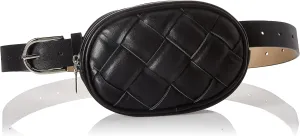 Steve Madden Basket Weave Belt Bag, Black, Large