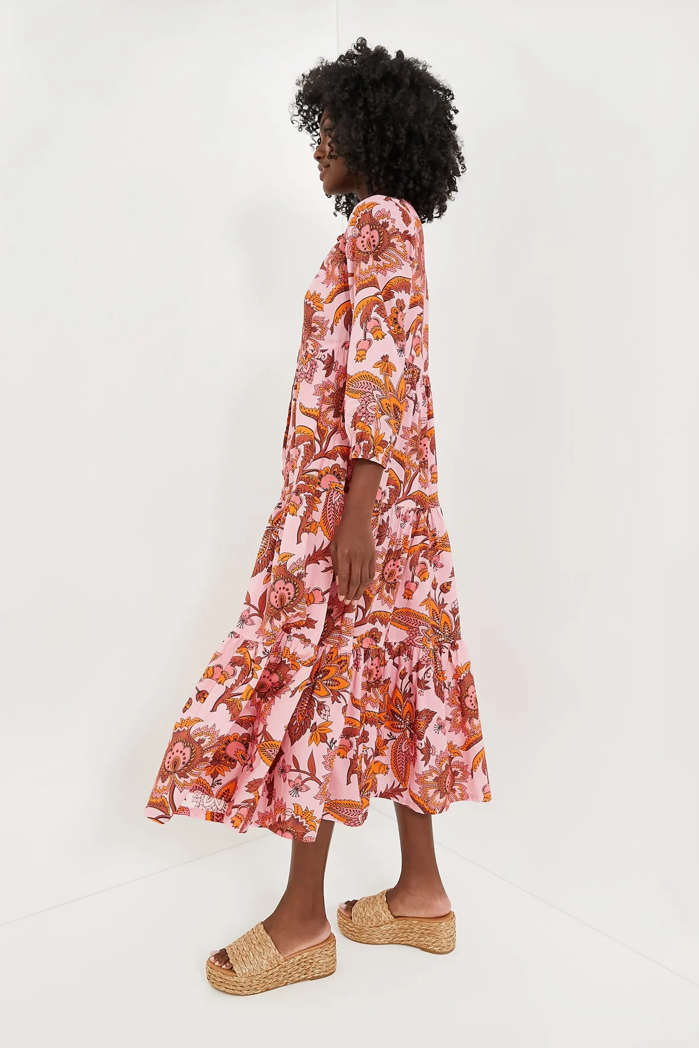 Sunset Chintz Long Sleeve Salty Paloma Caftan