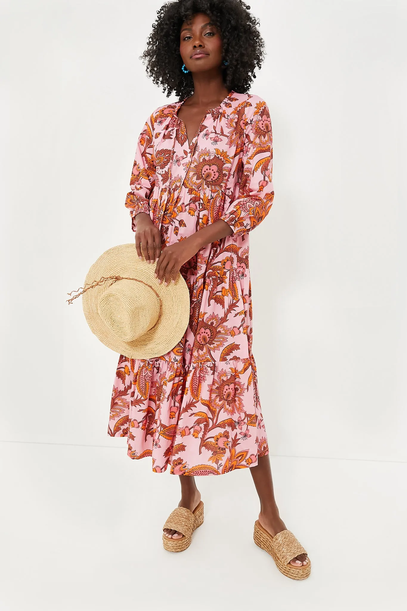 Sunset Chintz Long Sleeve Salty Paloma Caftan