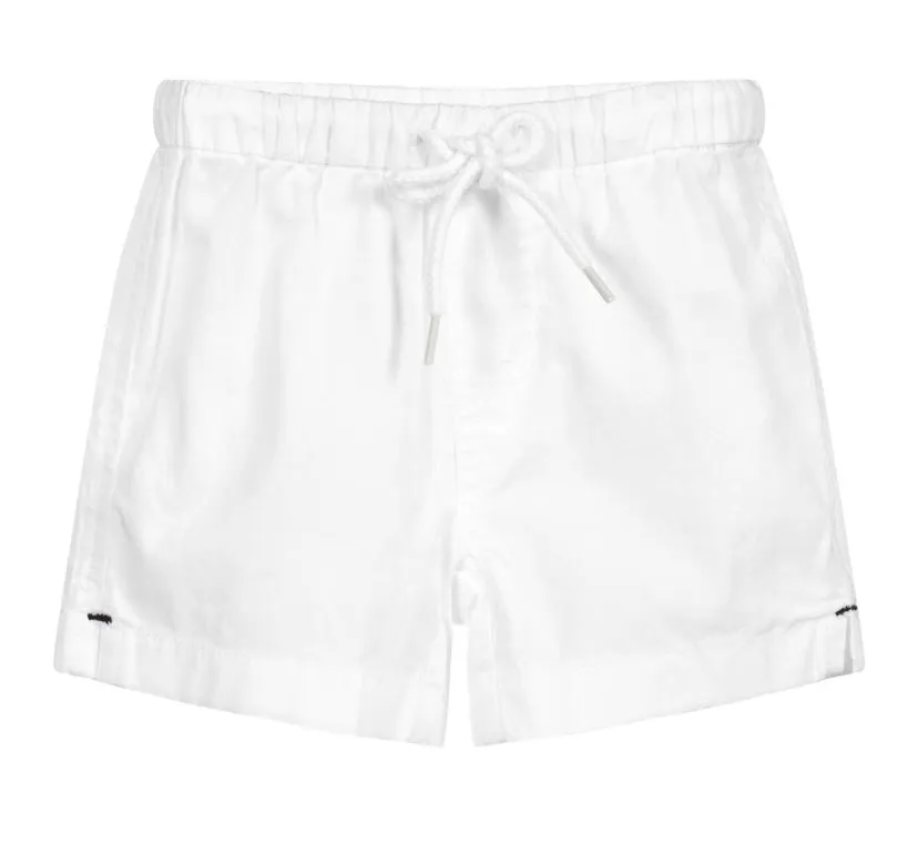 SUNUVA~ Boys white drawstring short
