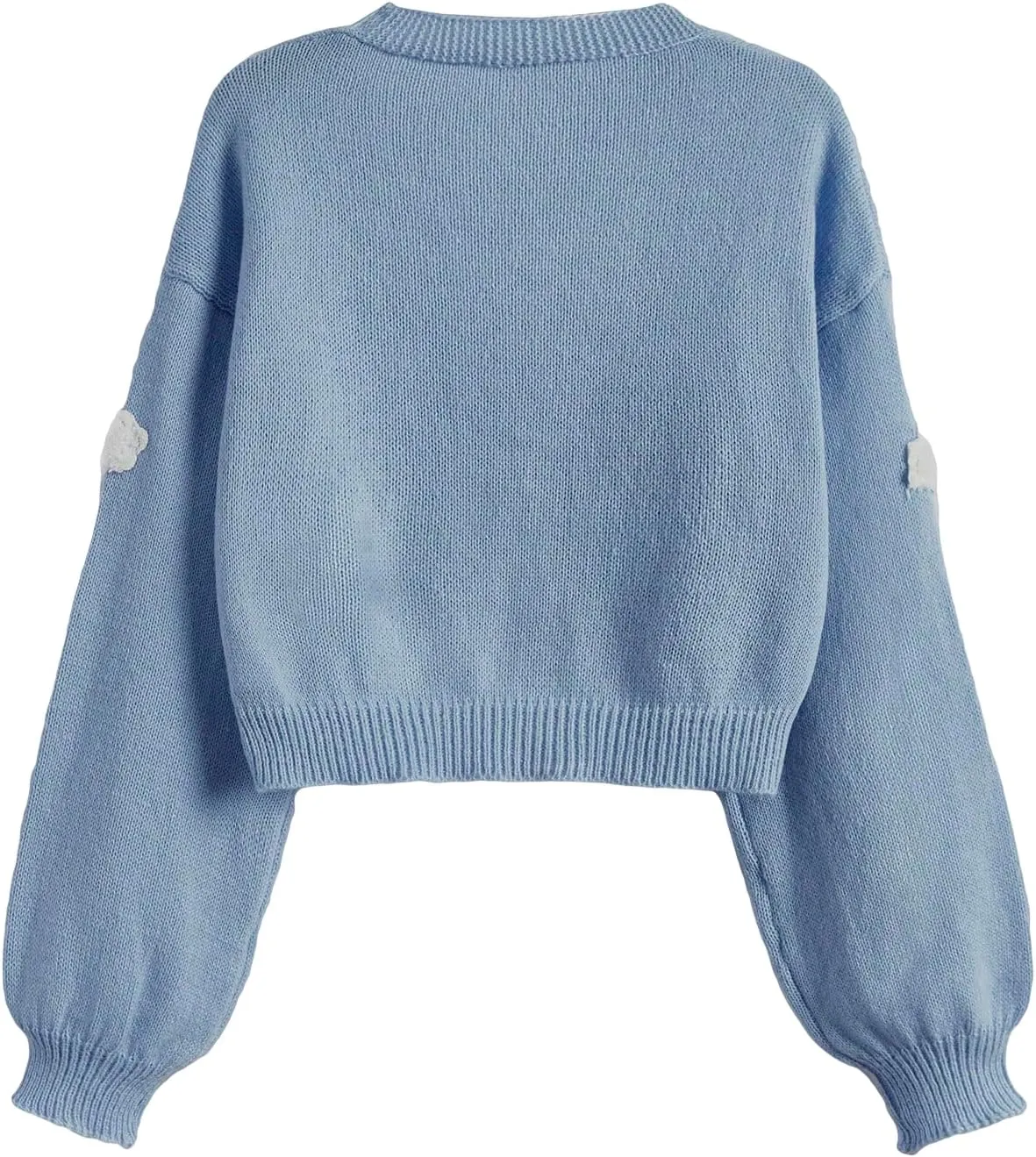 SweatyRocks Women's Graphic Pattern Button Down Knit Cardigans Long Lantern Sleeve Sweater Coats