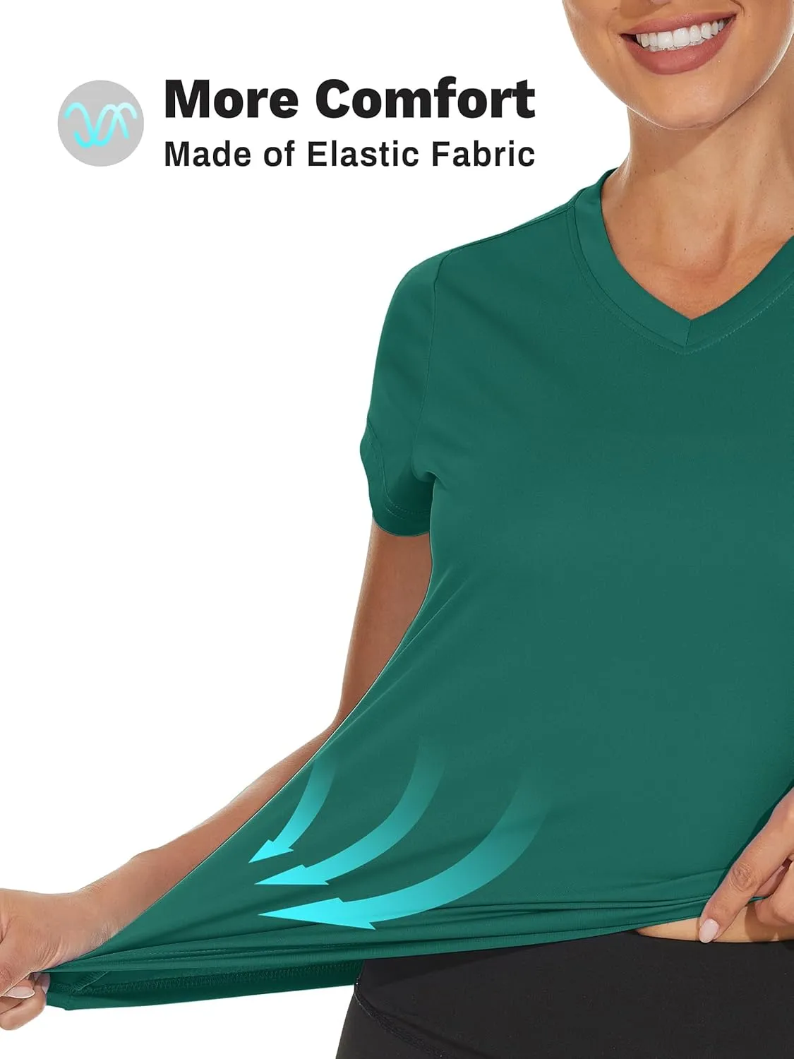 TACVASEN Workout Tops for Women UPF 50  Sun Protection V-Neck T Shirts Short Sleeve Quick Dry Athletic Running Shirts