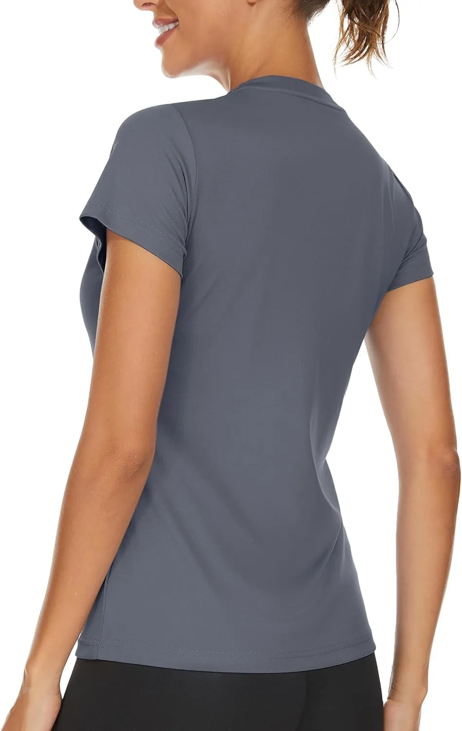 TACVASEN Workout Tops for Women UPF 50  Sun Protection V-Neck T Shirts Short Sleeve Quick Dry Athletic Running Shirts