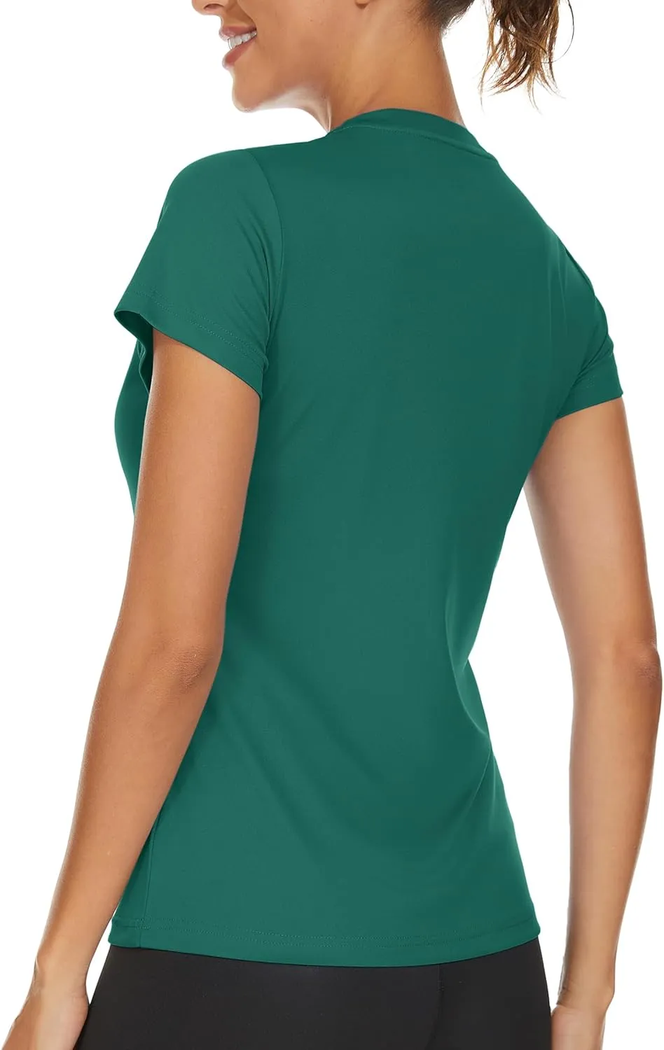 TACVASEN Workout Tops for Women UPF 50  Sun Protection V-Neck T Shirts Short Sleeve Quick Dry Athletic Running Shirts