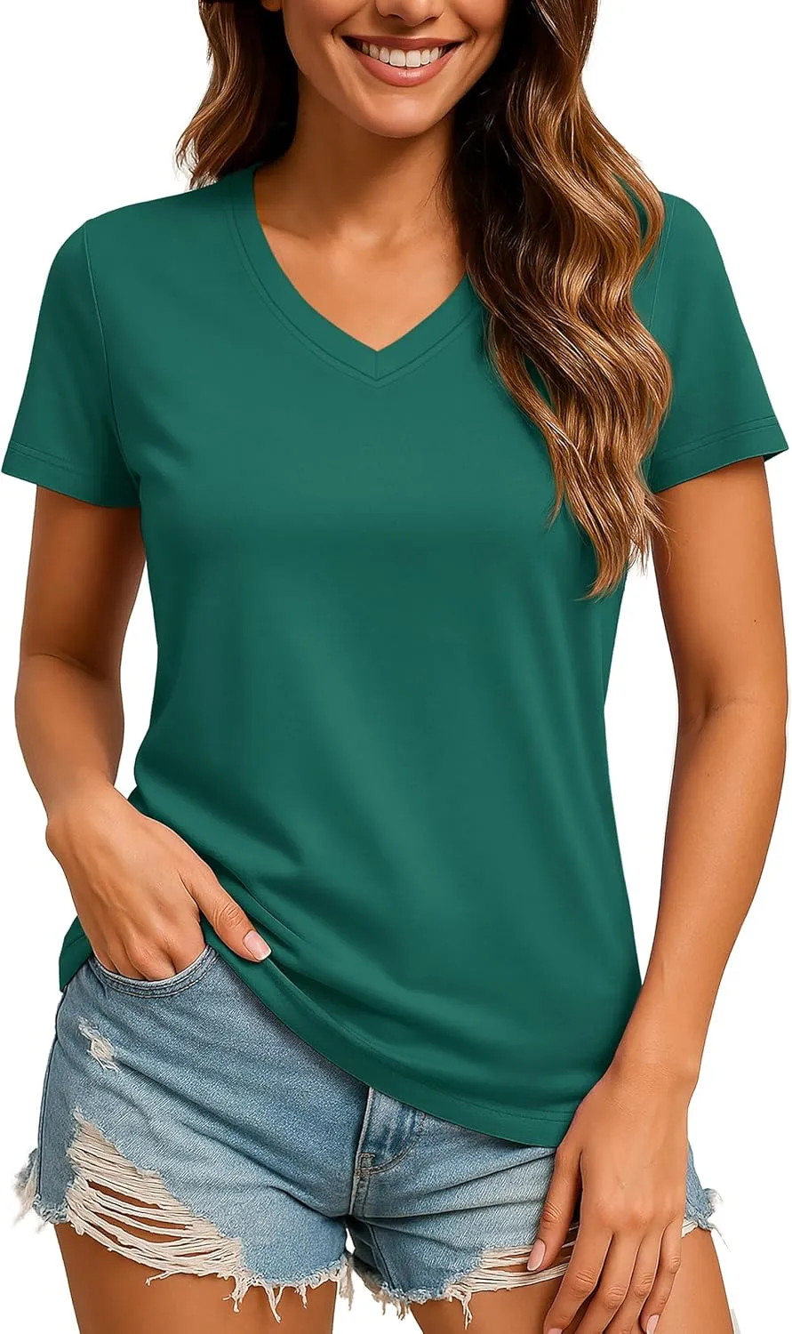 TACVASEN Workout Tops for Women UPF 50  Sun Protection V-Neck T Shirts Short Sleeve Quick Dry Athletic Running Shirts
