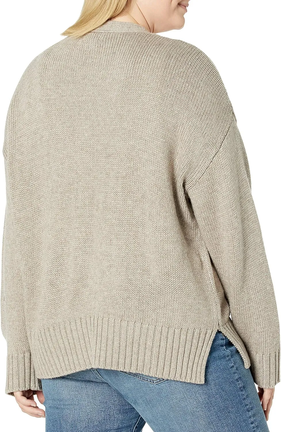 The Drop Women's Brigitte Chunky Button-Front Pocket Ribbed Cardigan