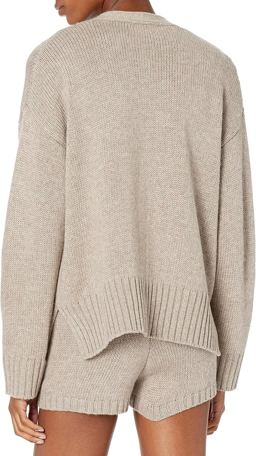 The Drop Women's Brigitte Chunky Button-Front Pocket Ribbed Cardigan
