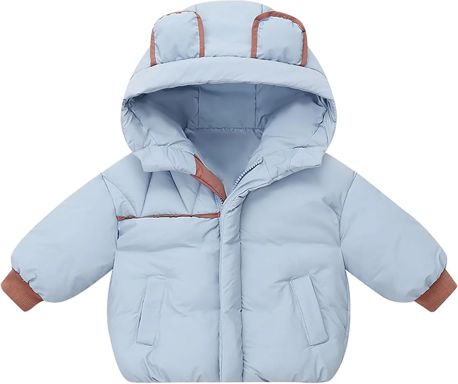 Toddler Boys Girls Winter Cute Down Coat Soft Cotton Padded Jacket Bear Ears Thick Warm Hooded Coats for Girls Big Kids