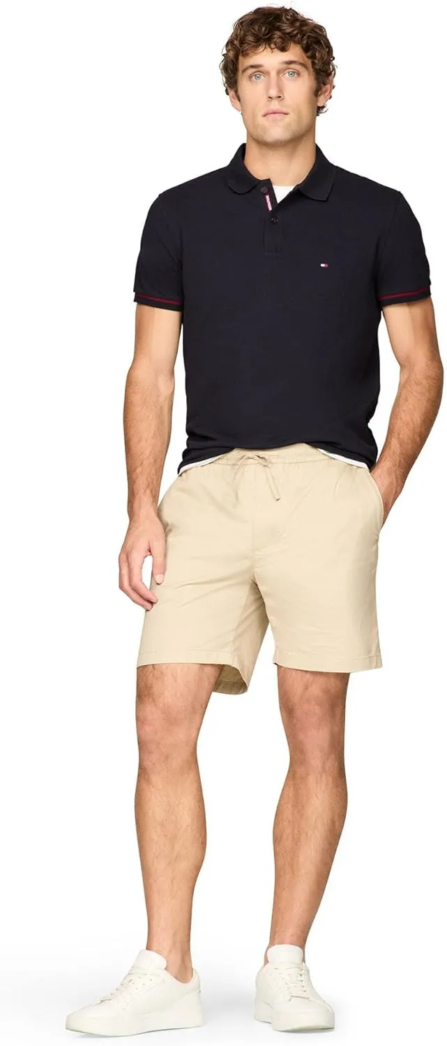 Tommy Hilfiger Men's Short Sleeve Casual Polo Shirts in Regular Fit with Stretch and Cuff Designs