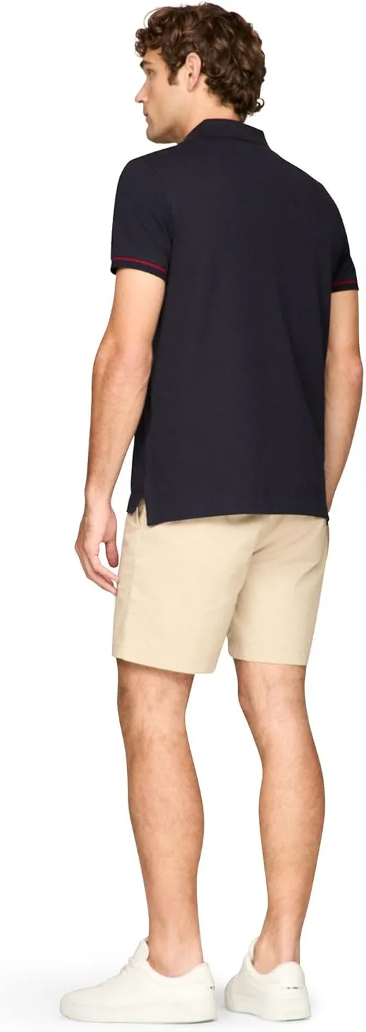 Tommy Hilfiger Men's Short Sleeve Casual Polo Shirts in Regular Fit with Stretch and Cuff Designs