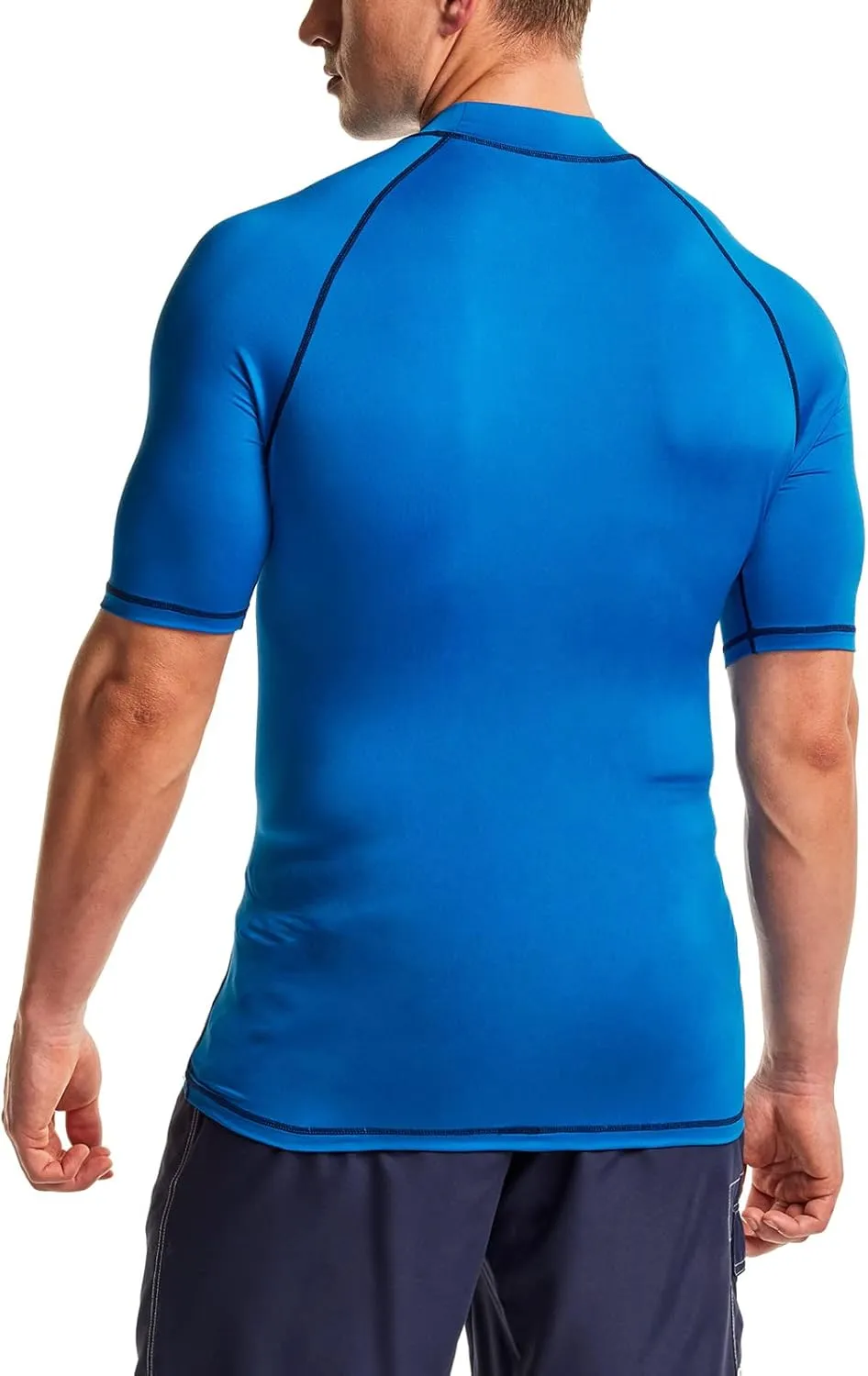 TSLA Men's Rash Guard Swim Shirts, UPF 50  Quick Dry Mid/Short Sleeve Swimming Shirt, UV/SPF Water Surf Shirts