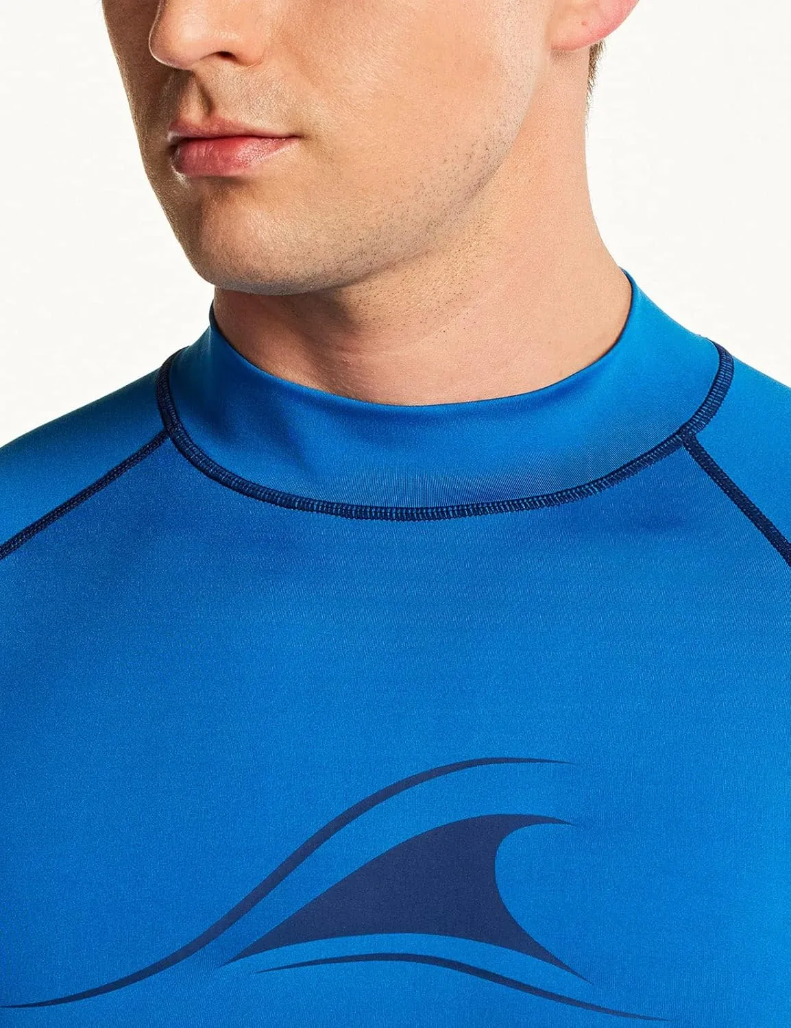 TSLA Men's Rash Guard Swim Shirts, UPF 50  Quick Dry Mid/Short Sleeve Swimming Shirt, UV/SPF Water Surf Shirts